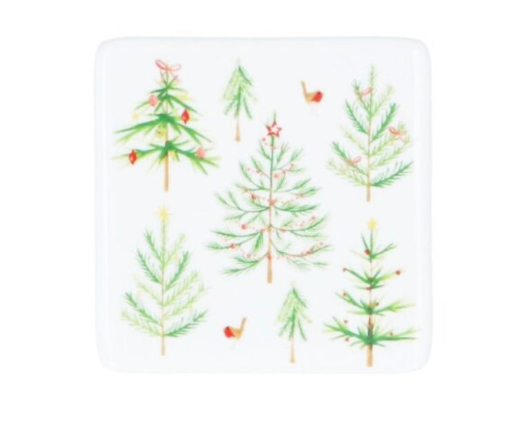 Gisela Graham Christmas Christmas Trees Porcelain Coaster