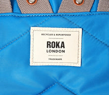 Load image into Gallery viewer, Roka Canfield Roll Top Backpack in Malibu Blue Recycled Nylon Small
