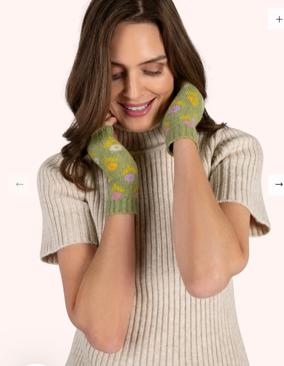 Powder Design Willow Ditsy Flower Wrist Warmers Sage