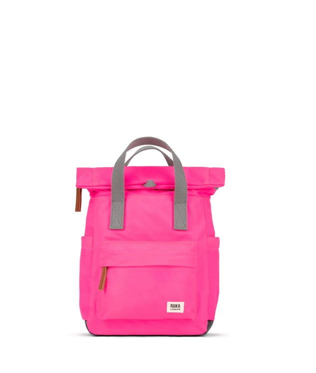 Roka Canfield Sustainable Nylon Small Neon Pink Backpack