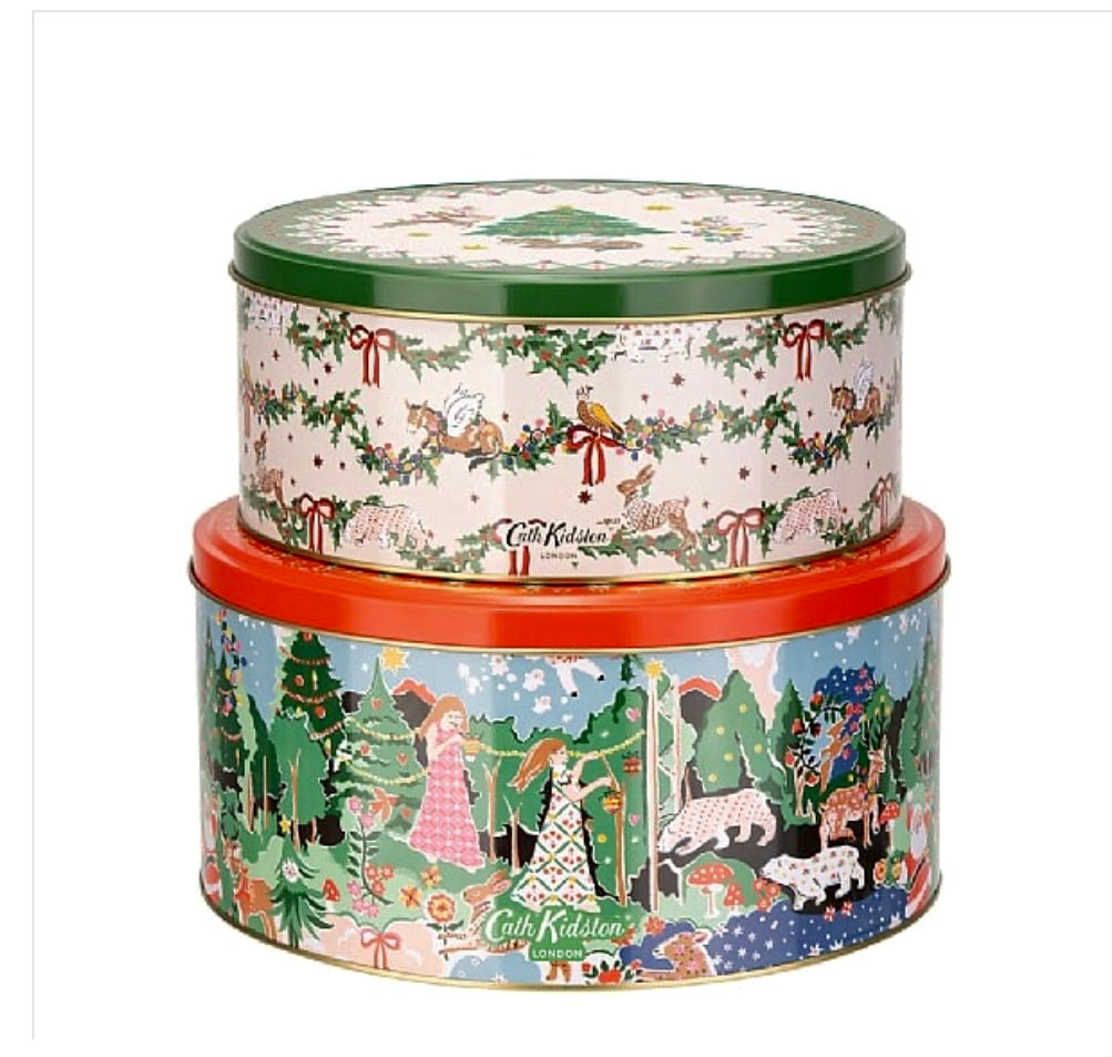 Cath Kidston Christmas Cake Tins Set of 2