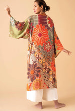 Load image into Gallery viewer, Powder Design 70’s kaleidoscope Floral Sage Kimono Gown
