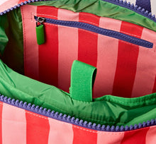 Load image into Gallery viewer, Roka Canfield Roll Top Backpack in Circus Print Recycled Canvas Small
