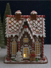 Load image into Gallery viewer, Gisela Graham Double Fronted LED Christmas Gingerbread House
