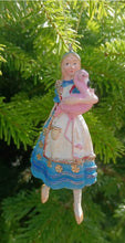 Load image into Gallery viewer, Gisela Graham Alice in Wonderland with Flamingo Resin Christmas Decoration
