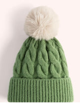 Load image into Gallery viewer, Powder Design Elise Pompom Hat Sage and Cream
