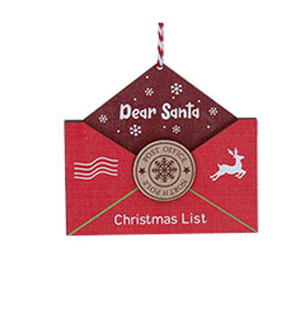Gisela Graham Christmas Wooden Envelope Decoration