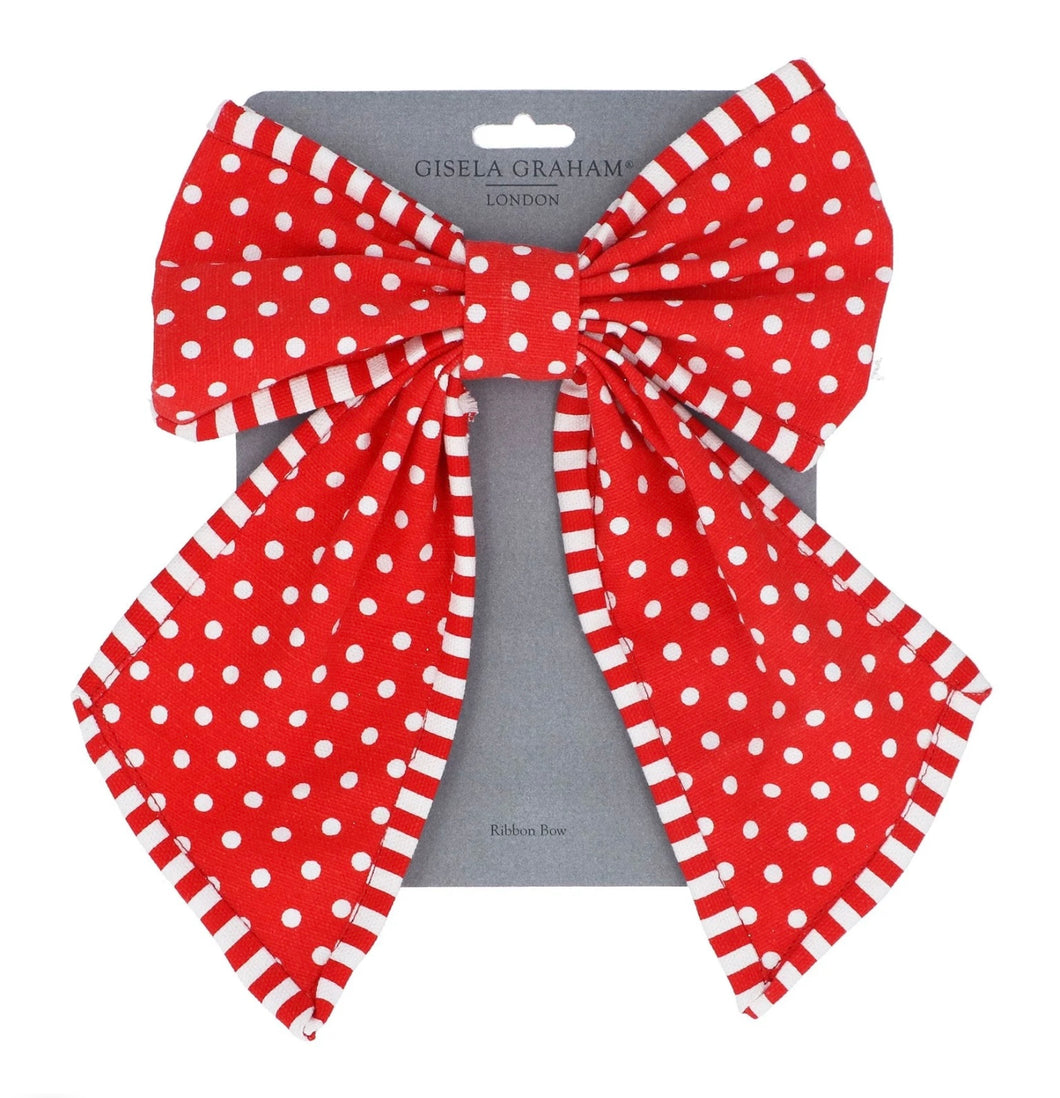Gisela Graham Large Red Spotty Bow