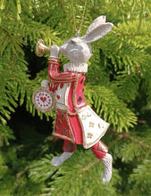 Load image into Gallery viewer, Gisela Graham White Rabbit Resin Christmas Decoration
