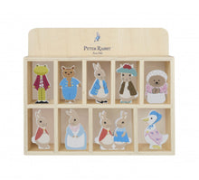 Load image into Gallery viewer, Peter Rabbit Wooden Characters and Display Shelf

