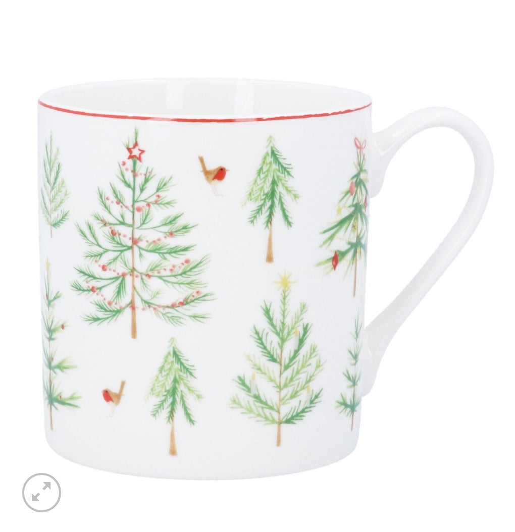 Gisela Graham Christmas Tree Bone China Mug