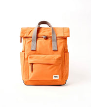 Load image into Gallery viewer, Roka Canfield Roll Top Backpack in Jaffa Orange Recycled Nylon Small
