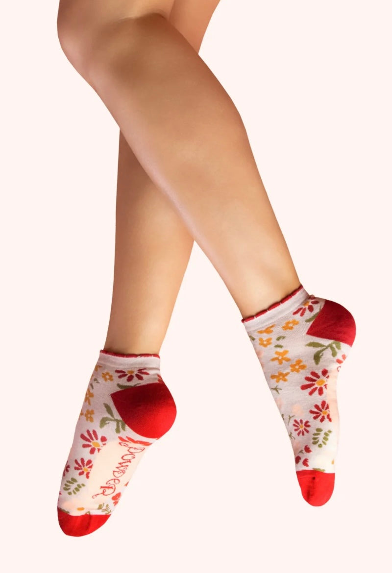 Powder Design Trainer Socks Wild Flowers - Cream