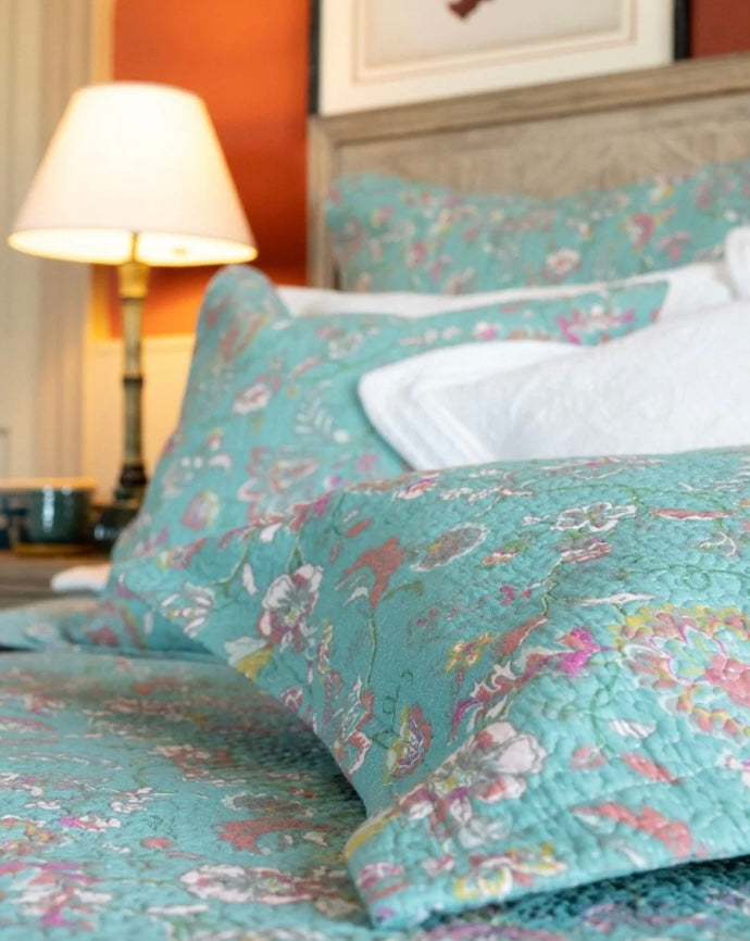 Forever England Duck Egg Elouise Bedspread One Size 250x260 cm - Double/ King