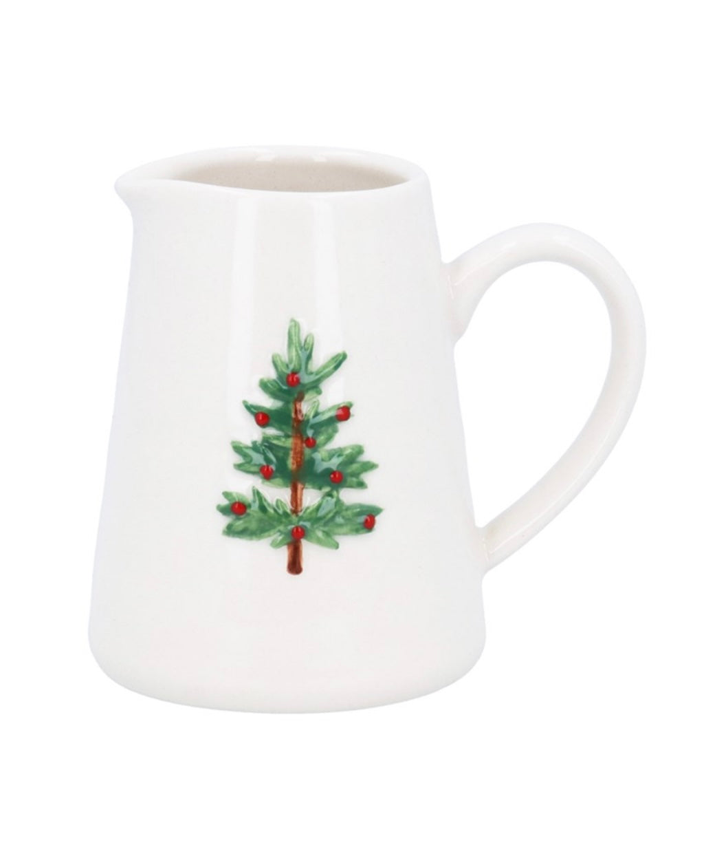 Gisela Graham Stoneware Mini Jug in Christmas Tree Print