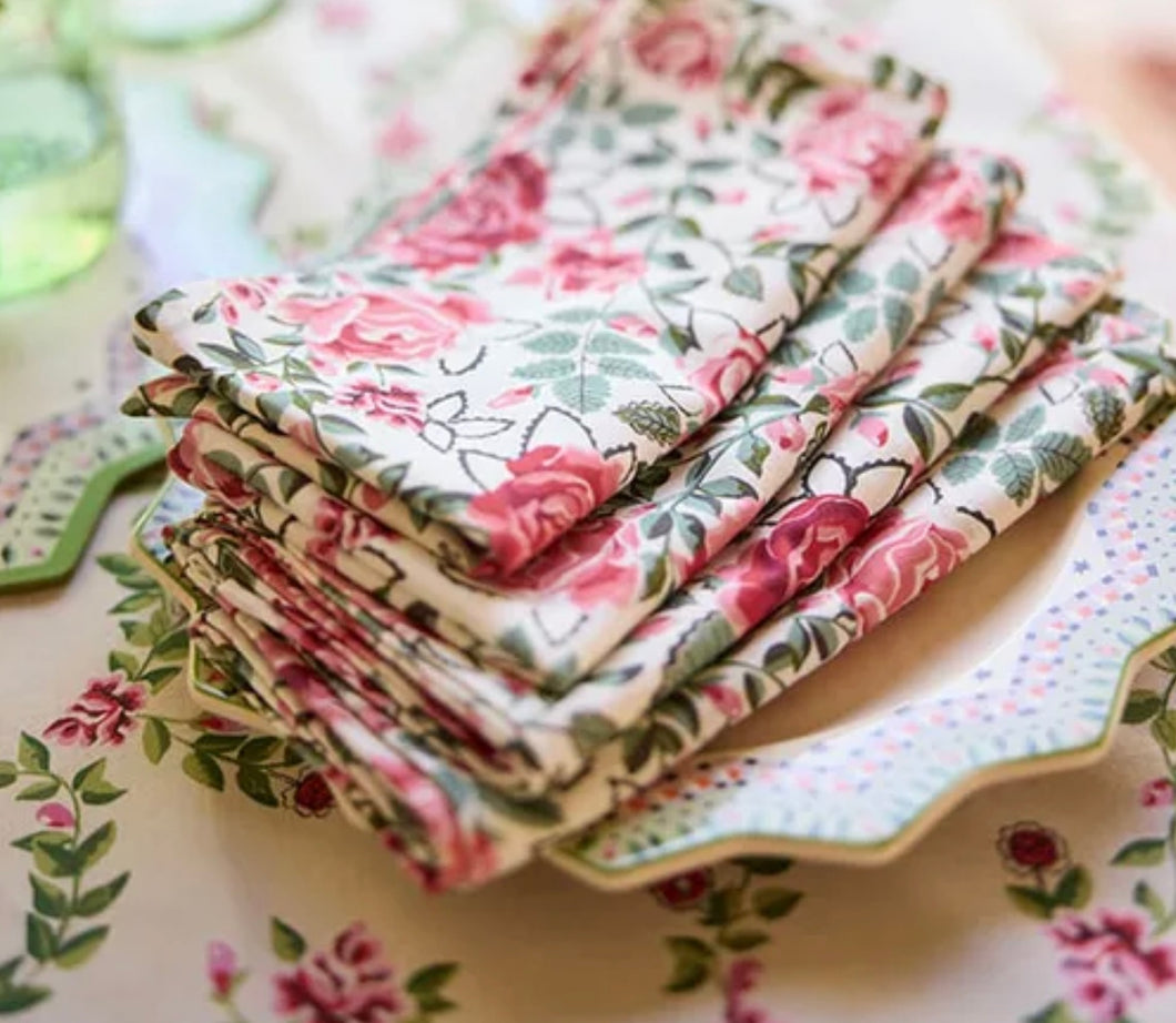 Cath Kidston set of 4 Dolly Rose Fabric Napkins
