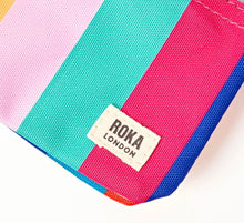 Load image into Gallery viewer, Roka Wallet Multi Wide Stripe Recycled Canvas
