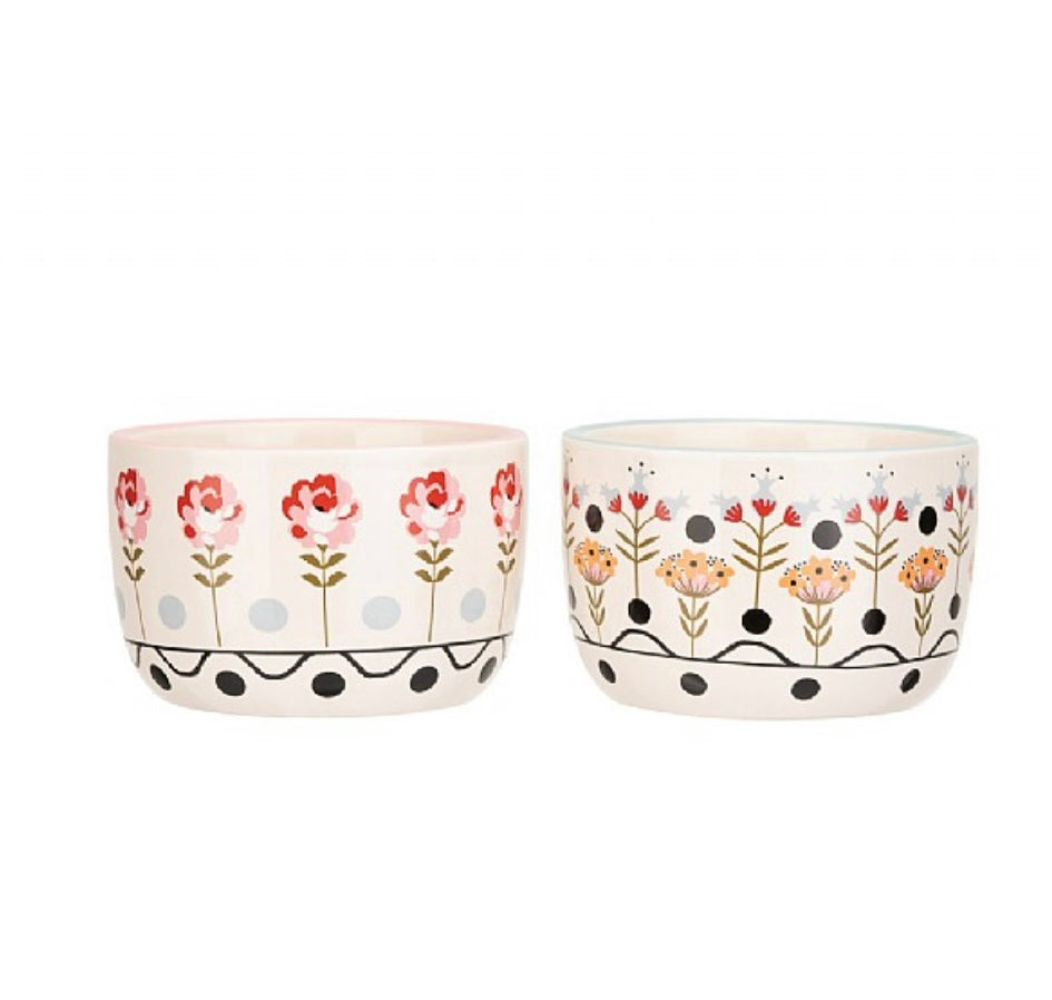 Cath Kidston Painted Table Set of 2 Ceramic Ramekins