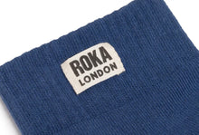 Load image into Gallery viewer, Roka Wembley Organic Cotton Crop Socks- Coastal Blue
