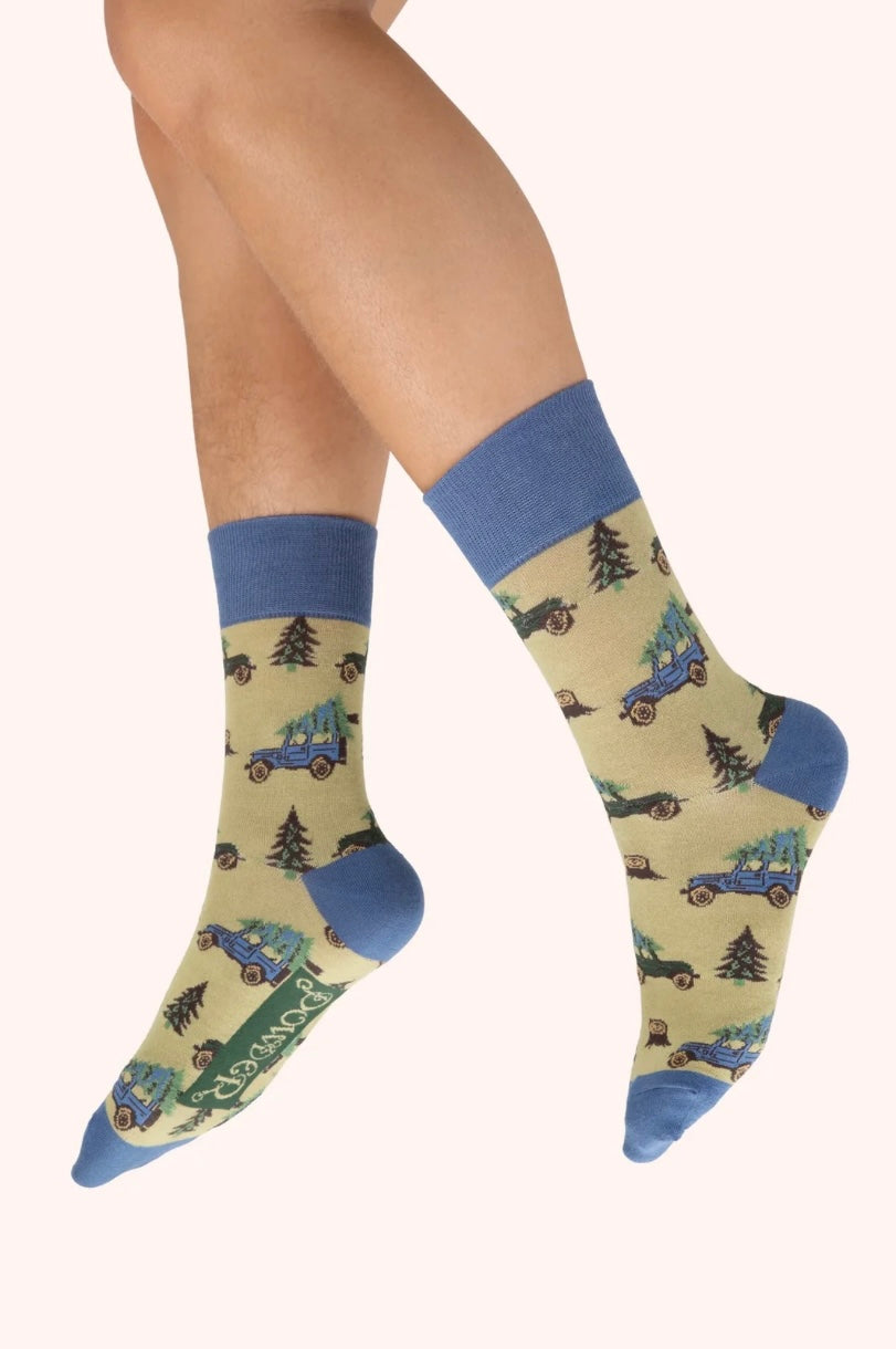 Powder Design Men’s Bamboo Socks Fa La La La Landy