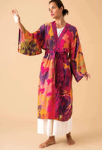 Load image into Gallery viewer, Powder Design Oversized Blooms Mustard Kimono Gown
