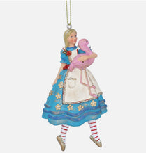 Load image into Gallery viewer, Gisela Graham Alice in Wonderland with Flamingo Resin Christmas Decoration
