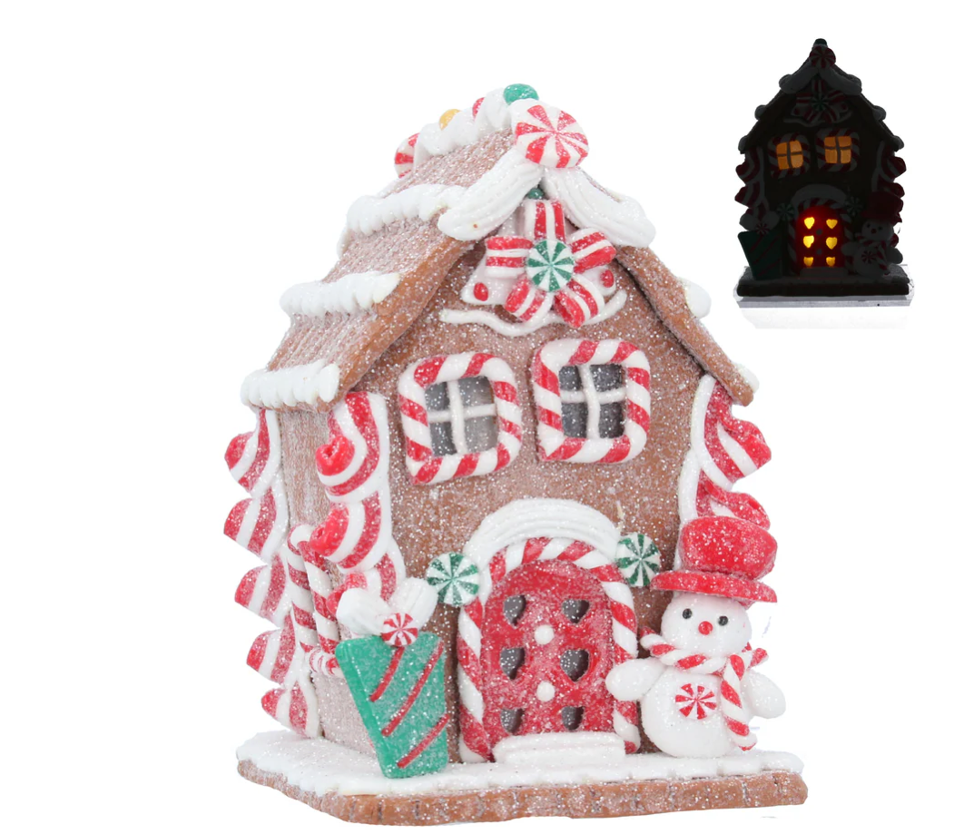 Gisela Graham Small LED Acrylic Light Up Gingerbread House Ornament