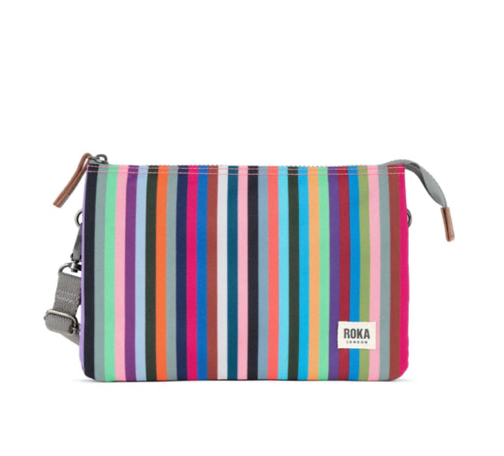 Roka Crossbody Carnaby XL Multi Stripe Recycled Canvas