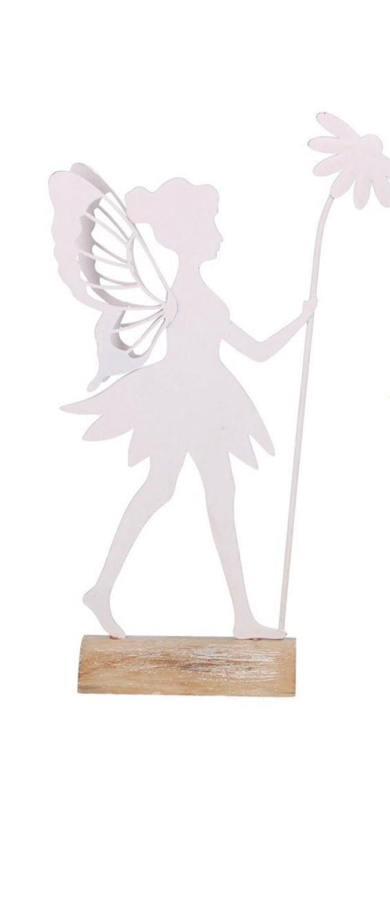 Gisela Graham Pink Metal Fairy Ornament, 24 cm Spring