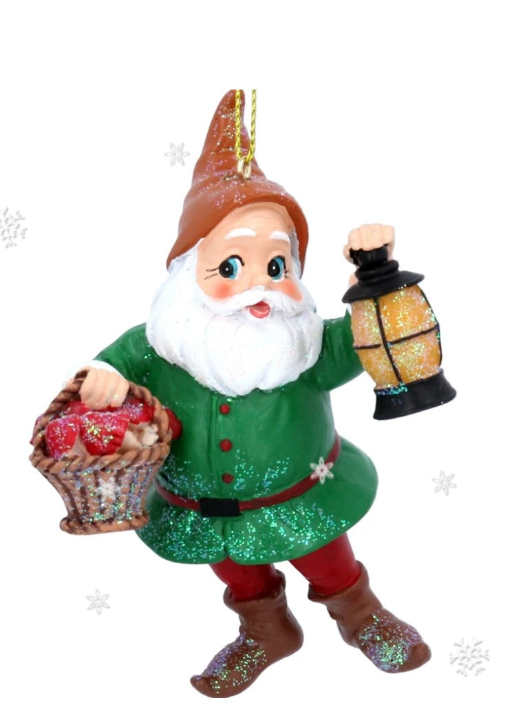 Gisela Graham Dwarf with Apple Basket Christmas Decoration Sale