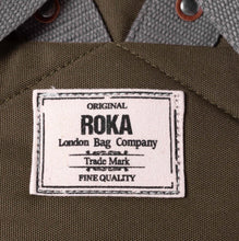 Load image into Gallery viewer, Roka Finchley Sustainable ( Canvas) Small Moss Backpack
