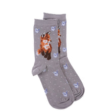 Load image into Gallery viewer, Wrendale Design Fox socks with Gift Bag
