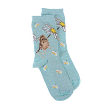 Load image into Gallery viewer, Wrendale Turquoise Field Mouse Socks with Gift Bag
