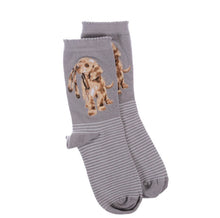 Load image into Gallery viewer, Wrendale grey Dog Socks with Gift Bag
